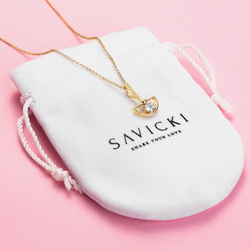 Naszyjnik Savicki: srebrny pozłacany, cyrkonia